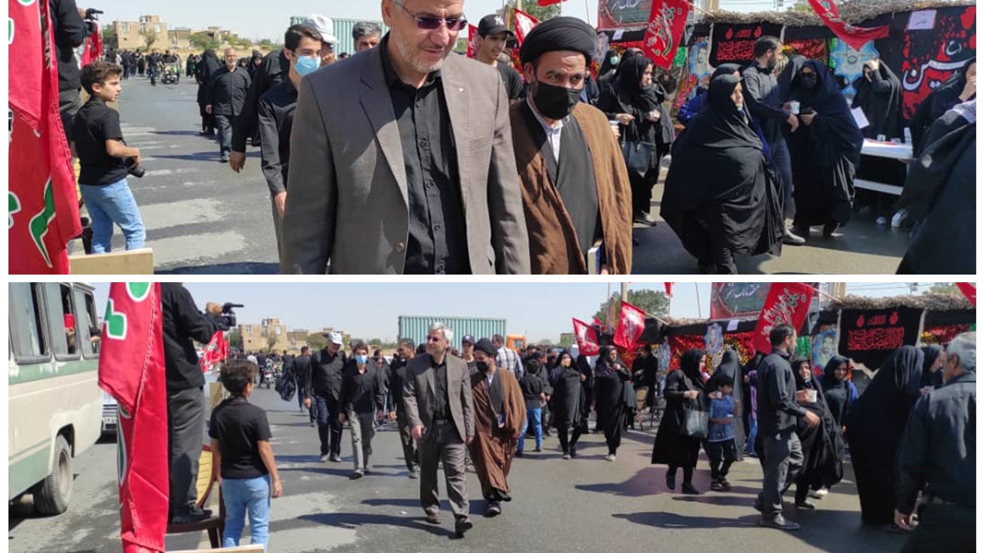 مراسم راهپیمایی جاماندگان اربعین حسینی در شهرستان خمین برگزار شد