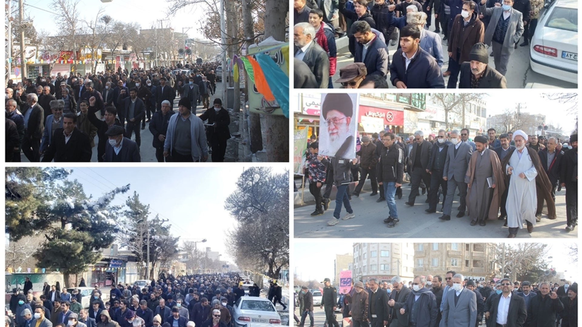 راهپیمایی مردم شهرستان خمین در محکومیت توهین نشریه فرانسوی به مرجعیت برگزار شد