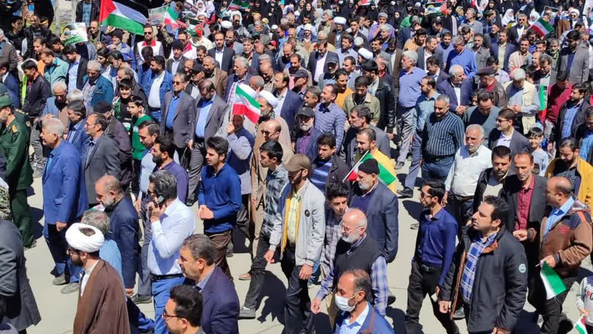 خروش مردم شهرستان فراهان در حمایت از مردم فلسطین