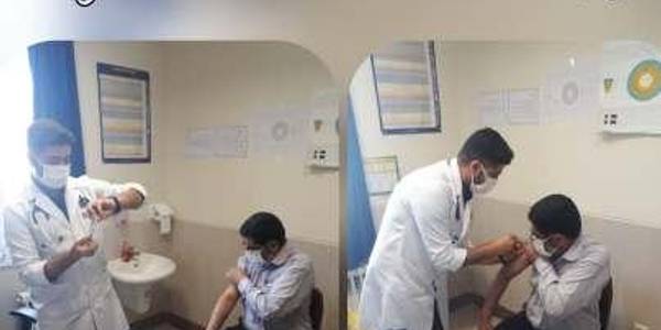 گازری فرماندار شهرستان خنداب بعد از بازدید از مرکز بهداشتی ودرمانی شهرجاورسیان دوز سوم واکسن کرونا را دریافت کرد.