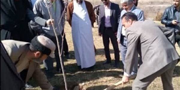 کاشت نهال به مناسبت روز درختکاری در محل یادمان شهدای گمنام شهر شازند