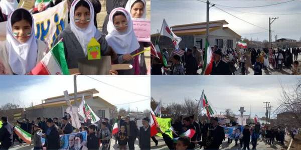 راهپیمایی یوم‌الله ۲۲ بهمن مردم انقلابی روستای امیرآباد