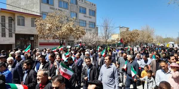 خروش مردم شهرستان فراهان در حمایت از مردم فلسطین
